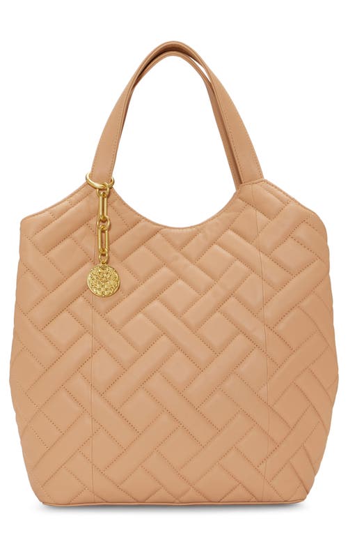 Shop Vince Camuto Kisho Quilted Leather Shoulder Bag In Sandstone