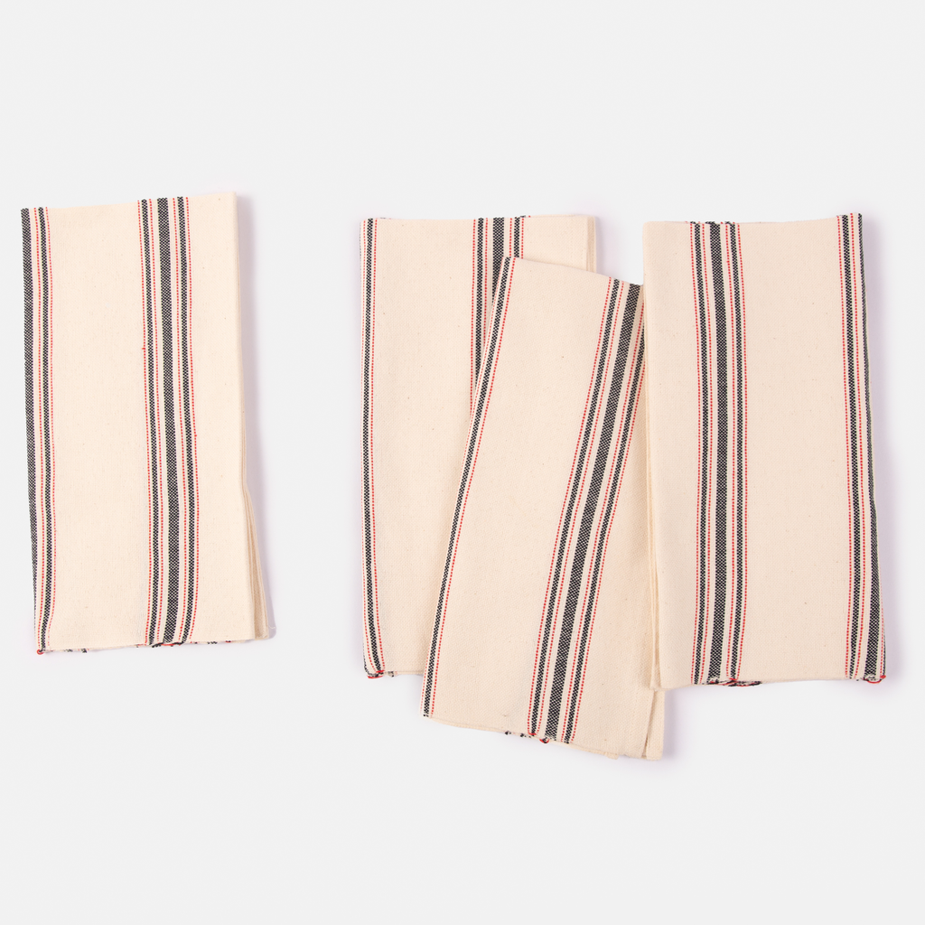 Siafu Home Mistari Striped Napkins Set Of 4 In Multi