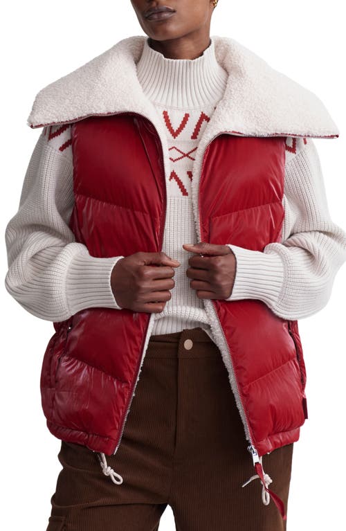 Varley Brock Fleece Lined Puffer Vest In Red Dahlia