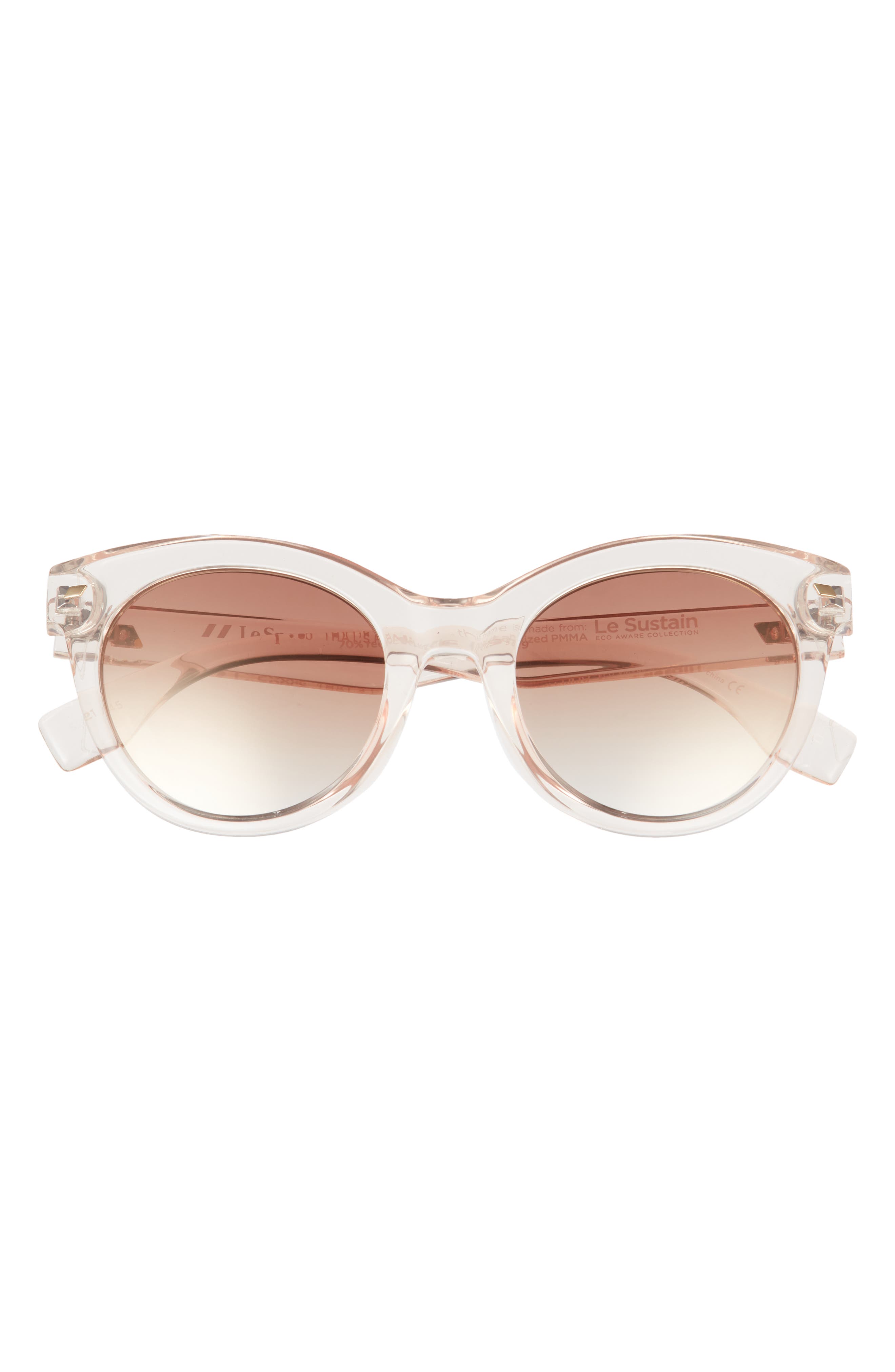 Le Specs That's Fanplastic 52mm Round Sunglasses in Nougat /Brown Grad Gold Flash at Nordstrom