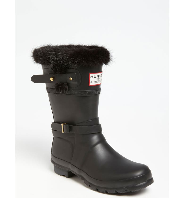 HUNTER for J. Mendel Genuine Fur Trim Boot, Main, color, Black