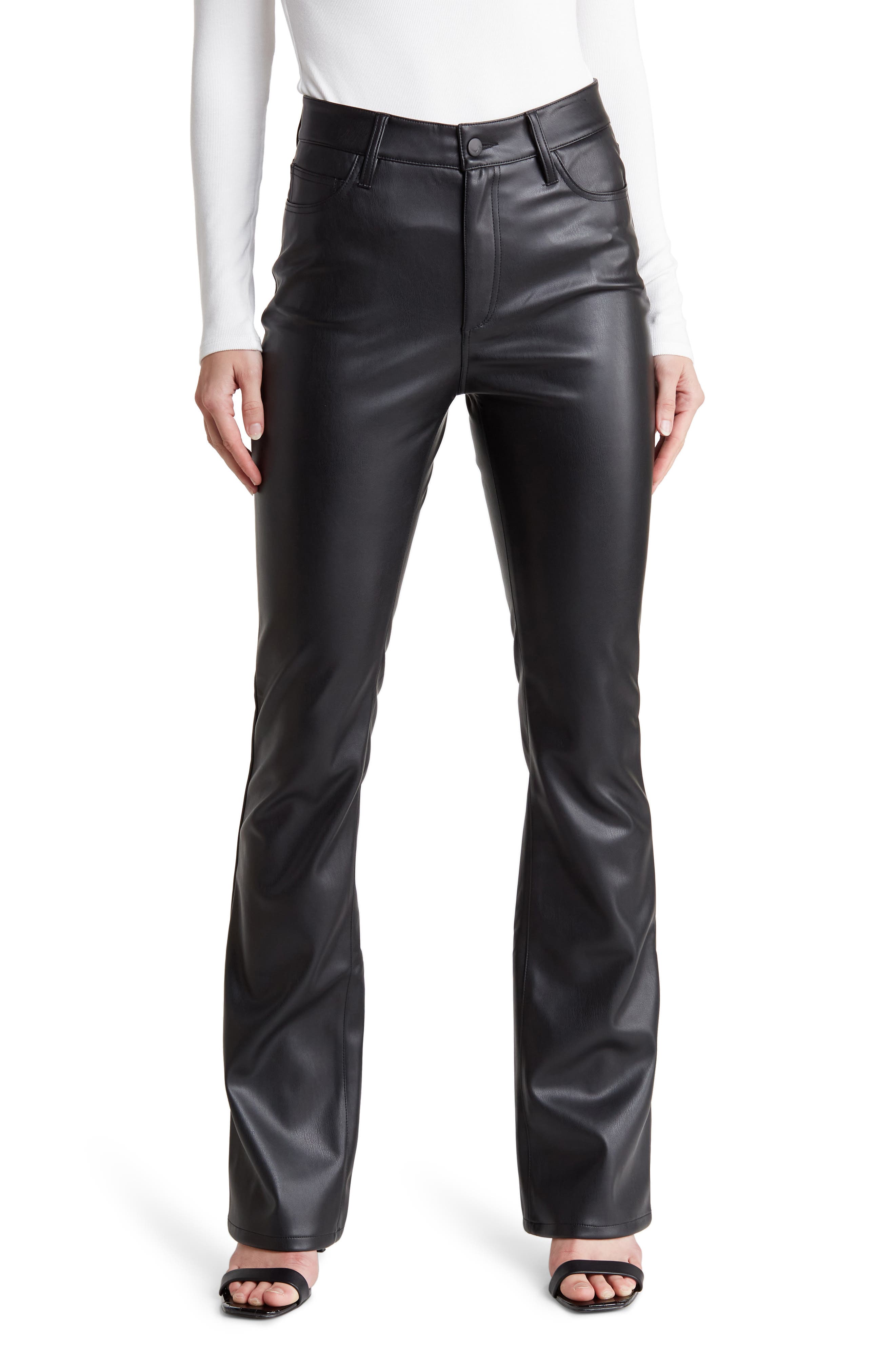 Faux Leather High Waist Bootcut Pants