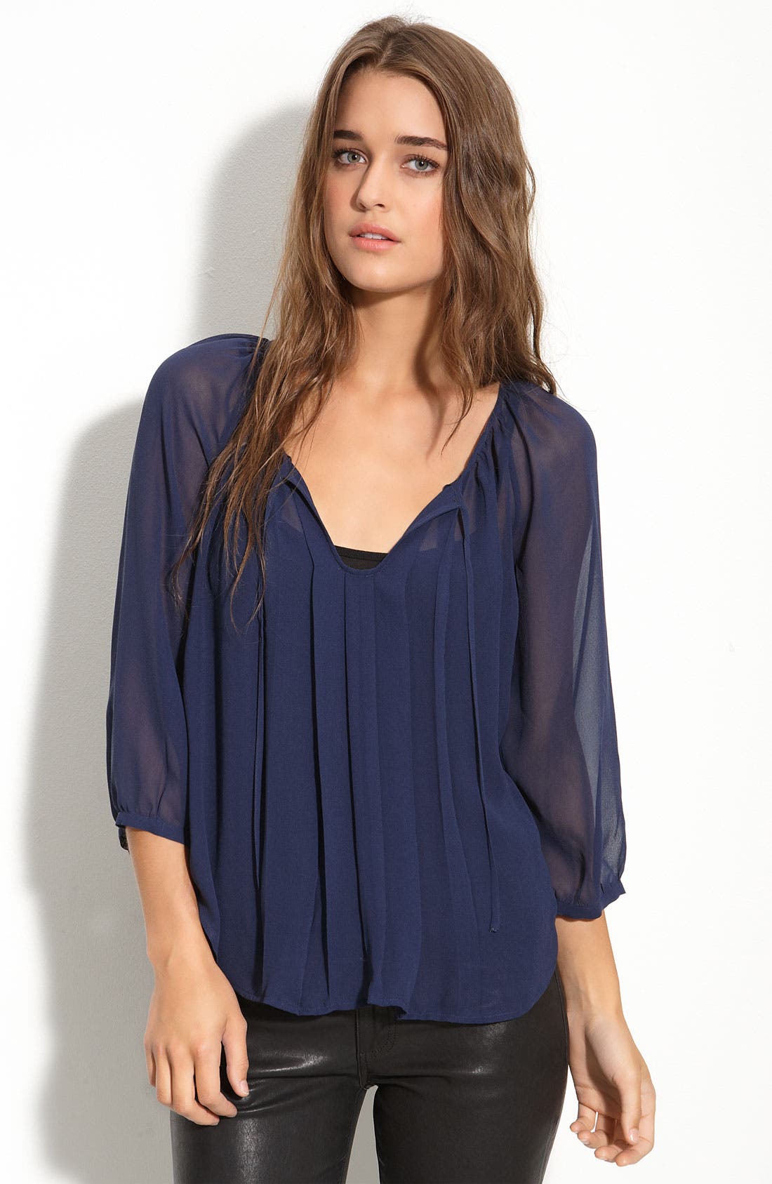 Joie 'Blanchette' Sheer Peasant Blouse Nordstrom