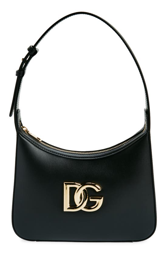 Dolce & Gabbana Small 3.5 Leather Shoulder Bag In Black