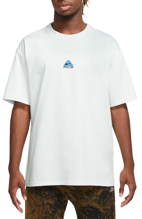 Nike All Conditions Gear Lung Embroidered T-shirt In Summit White/aquarius Blue