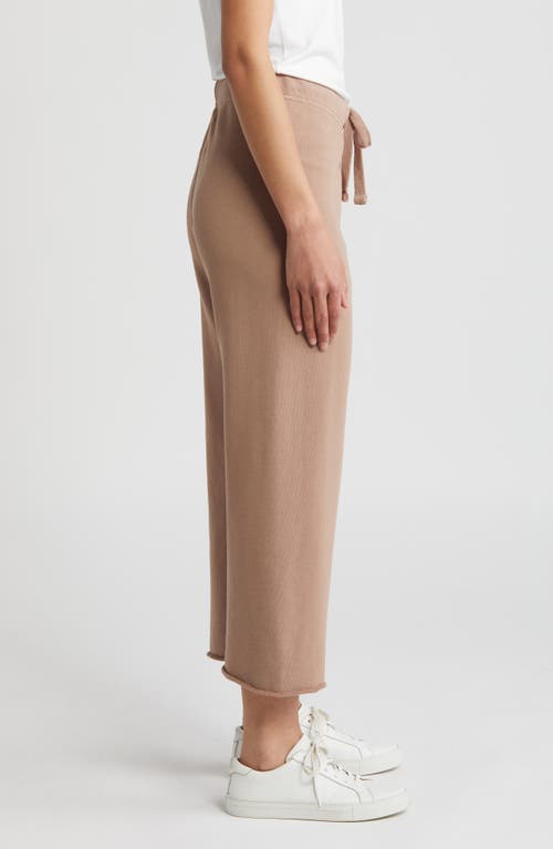 Shop Frank & Eileen Catherine Crop Wide Leg Sweatpants In Cappuccino