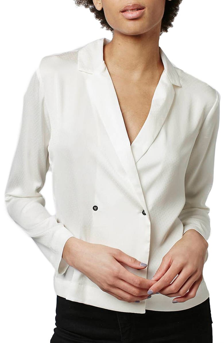 Topshop Pajama Style Double Breasted Shirt | Nordstrom