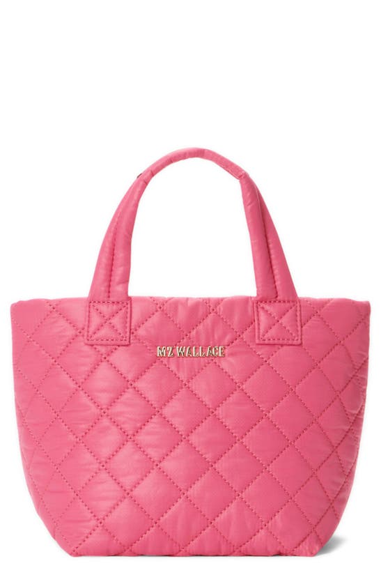 Shop Mz Wallace Micro Metro Deluxe Quilted Nylon Tote In Zinnia