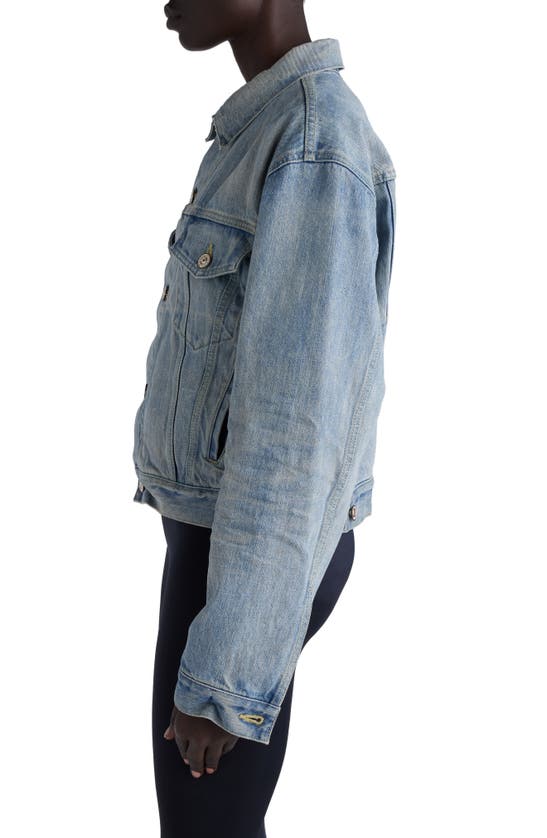 Shop Balenciaga Nonstretch Denim Trucker Jacket In Outback Blue