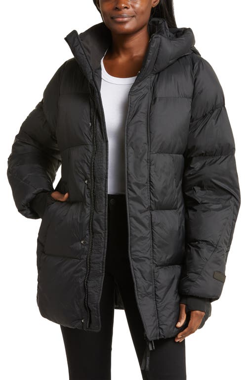 Tabei Recycled Nylon Puffer Parka with Removable Hood in Black
