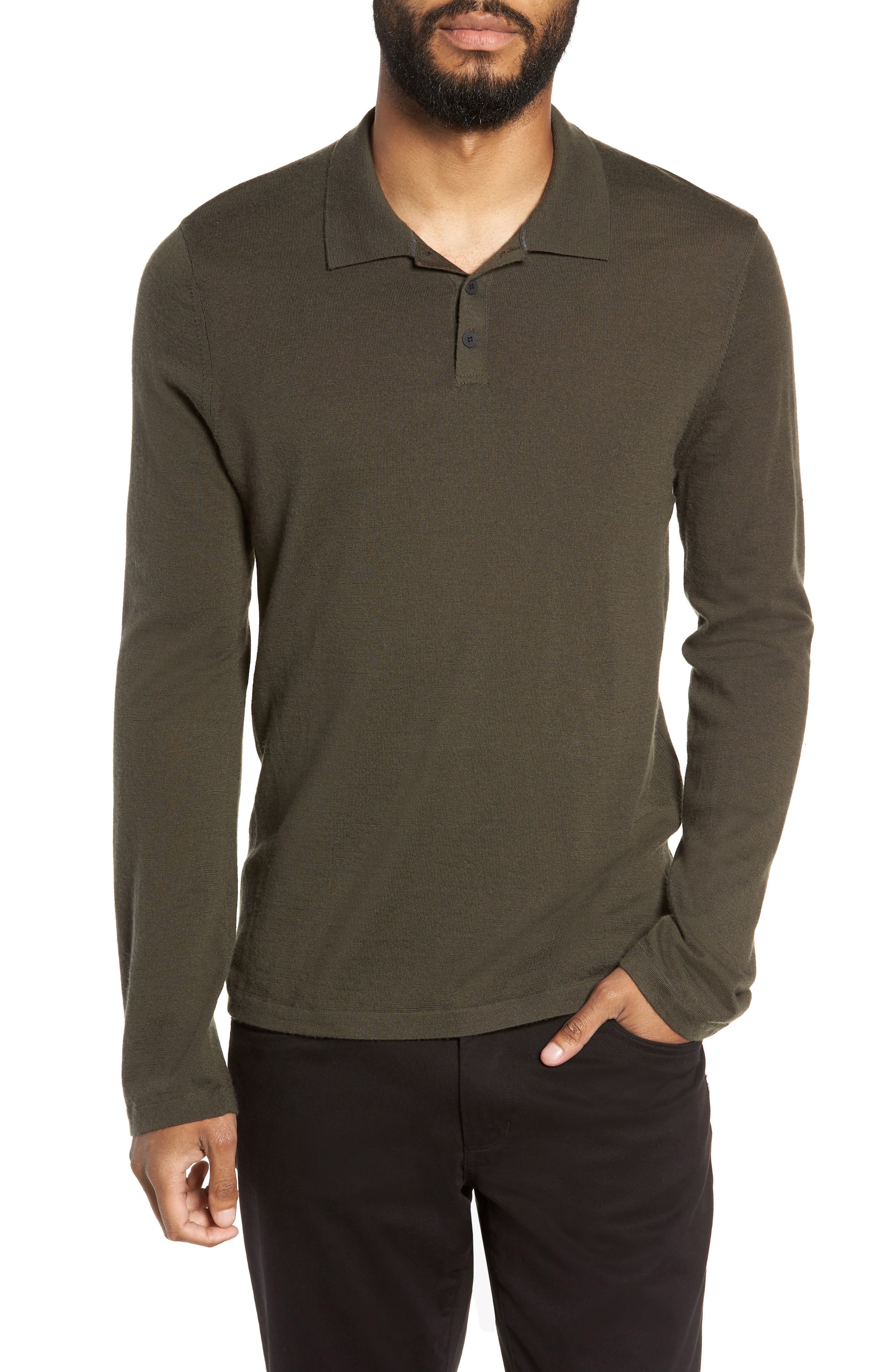 slim fit long sleeve polo