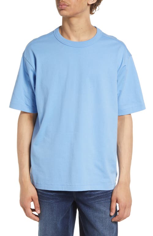 BP. Solid Cotton Crewneck T-Shirt in Blue Robbia