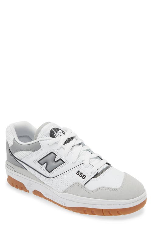 New Balance 550 Basketball Sneaker White/Slate Grey at Nordstrom,