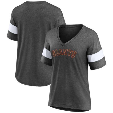 San Francisco Giants Touch Women's Home Run Tri-Blend Short Sleeve T-Shirt  - Gray/Black