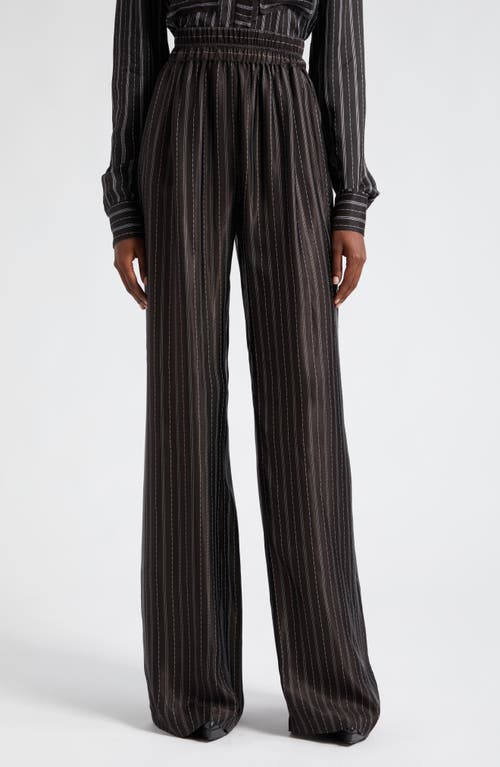 Anahi Variegated Stripe Pants in Black Combo Striped Twill