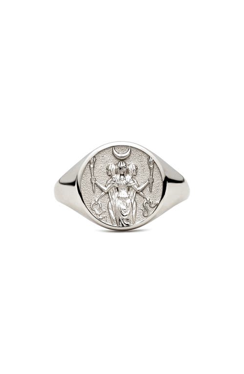 Awe Inspired Hecate Signet Ring in Sterling Silver