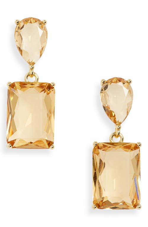 Stella + Ruby Crystal Jubilee Drop Earrings in Gold/Ltcolcrystal