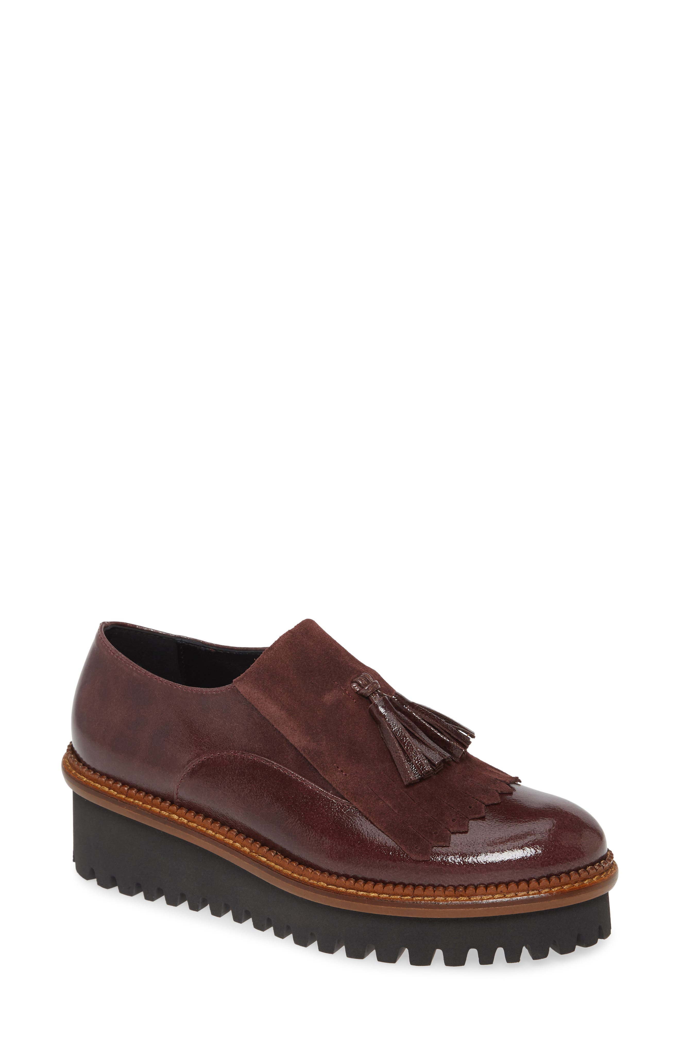 Cordani Allyne Wedge Loafer in Burgundy Patent Leather