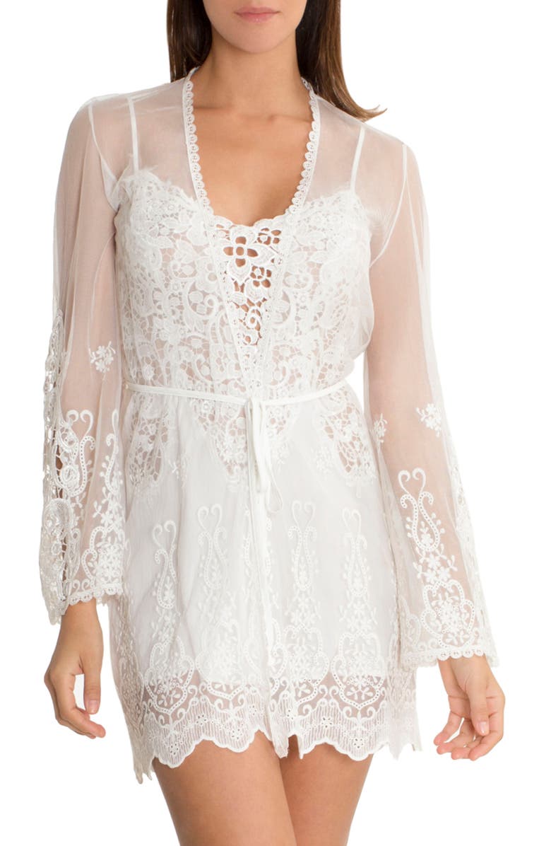 In Bloom by Jonquil Embroidered Mesh Wrap | Nordstrom