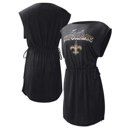 Women's G-III 4Her by Carl Banks Black New Orleans Saints G.O.A.T. Swimsuit Cover-Up