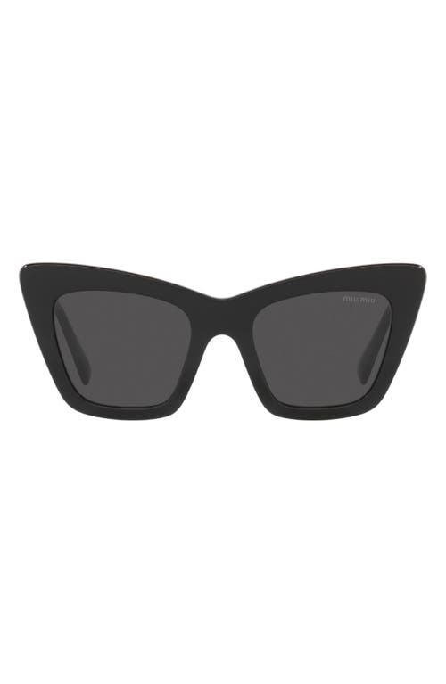 Miu Miu 50mm Cat Eye Sunglasses in Black /Dark Grey