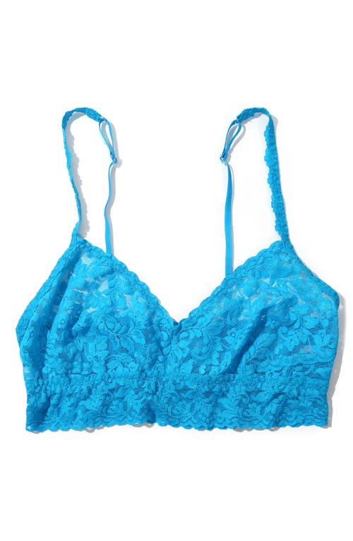 Hanky Panky V-neck Retro Lace Bralette In Ocean Eyes Blue