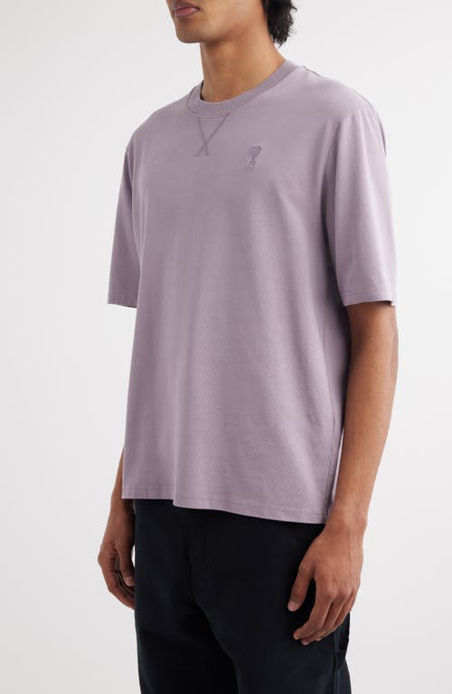 Shop Ami Alexandre Mattiussi Ami Paris Ami De Coeur Cotton T-shirt In Lilac/504