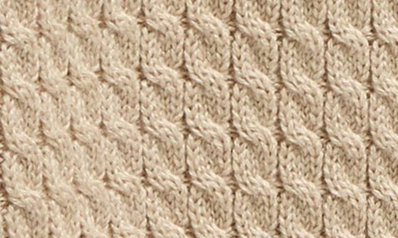 Shop Nordstrom Cable Knit Cotton Blend Cardigan In Beige Oyster