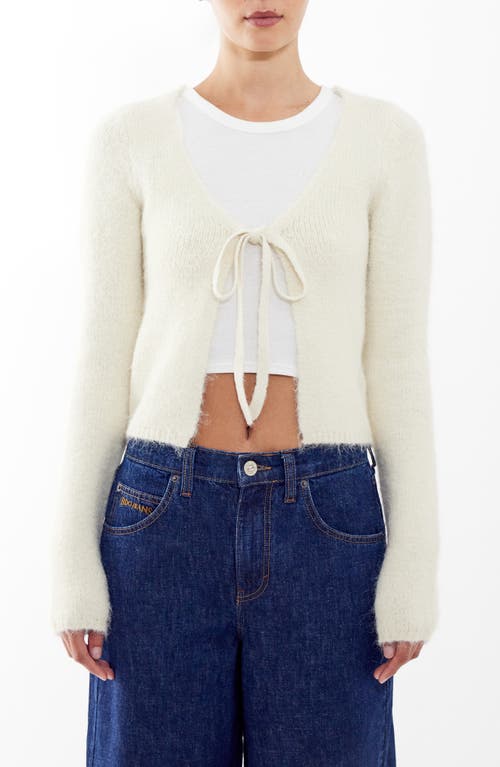 Shop Bdg Urban Outfitters Tie Front Cardigan In Cream