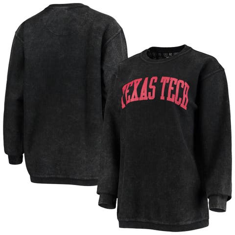 Women's Pressbox Scarlet Nebraska Huskers Comfy Cord Vintage Wash Basic  Arch Pullover Sweatshirt