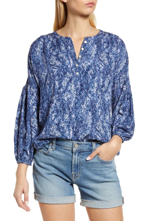 Caslonr Notch Back Cotton Blend T Shirt In Navy White Charm Stripe At Nordstrom Size X Small main image 0