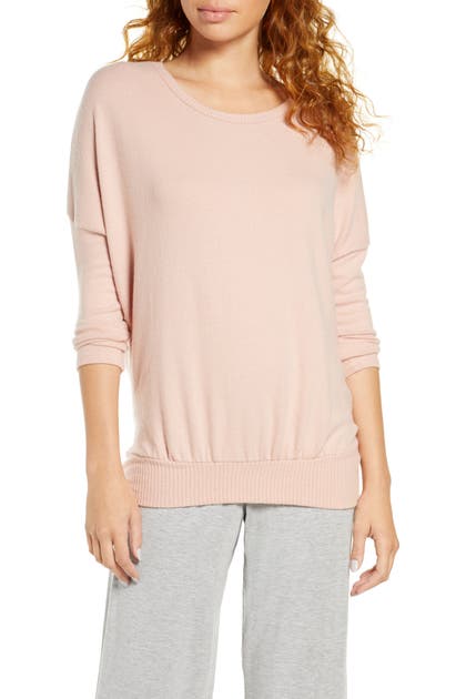 Click to view more detailed imagery on our partner's website Eberjey 'cozy Time' Slouchy Long Sleeve Tee In Misty Rose