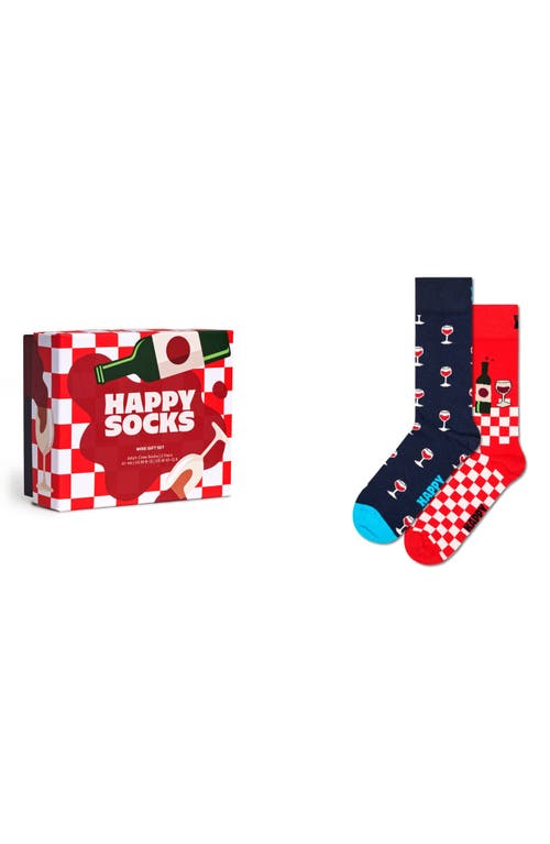 Shop Happy Socks Wine Assorted 2-pack Socks Gift Set In Blue