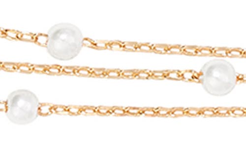 Shop Ettika Layered Imitation Pearl Station Necklace In Gold