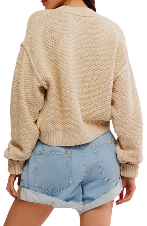 Free People Lila Crop Cardigan In Birch