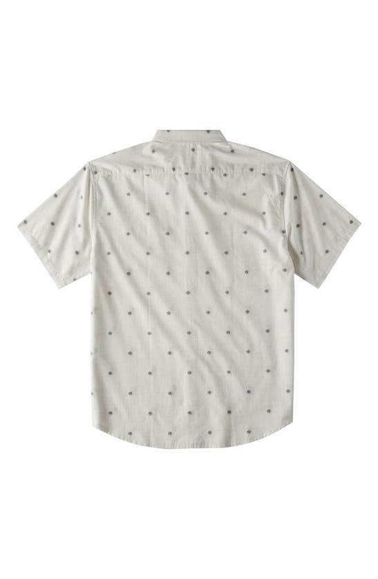 Shop Billabong Kids' All Day Short Sleeve Jacquard Button-down Shirt In Chino
