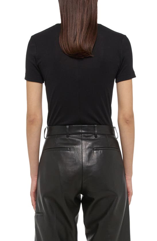 Shop Helmut Lang Shrunken Cotton Modal Top In Black