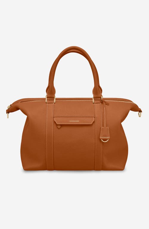 Shop Maison De Sabre Maison De Sabré Large Leather Weekender Bag In Pecan Brown