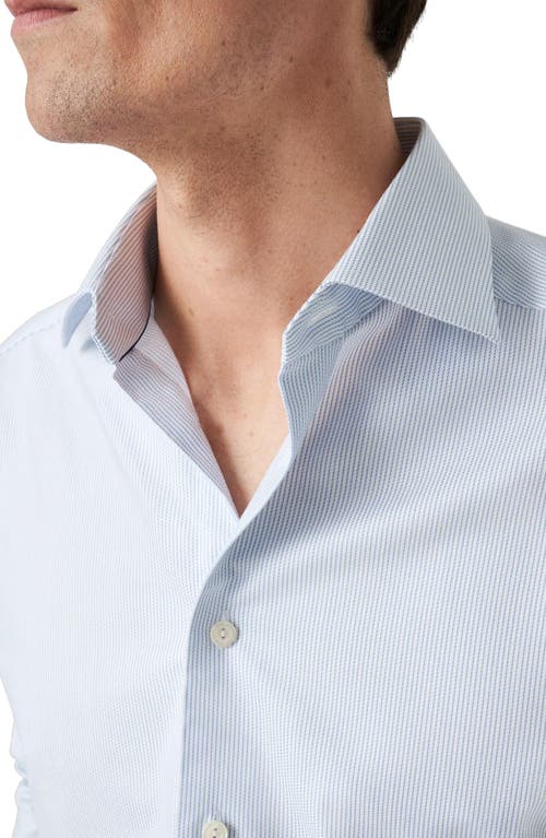 Shop Eton Slim Fit Stripe Stretch Cotton & Lyocell Dress Shirt In Light Pastel Blue