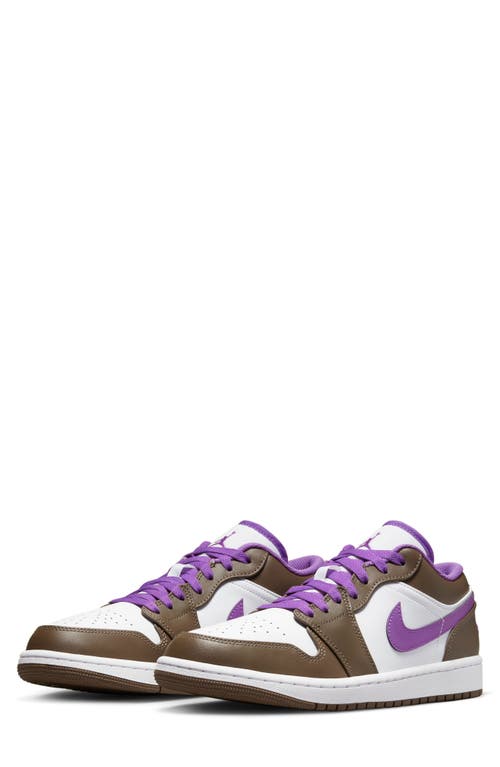 Nike Air Jordan 1 Low Sneaker in Palomino/Wild Berry/White