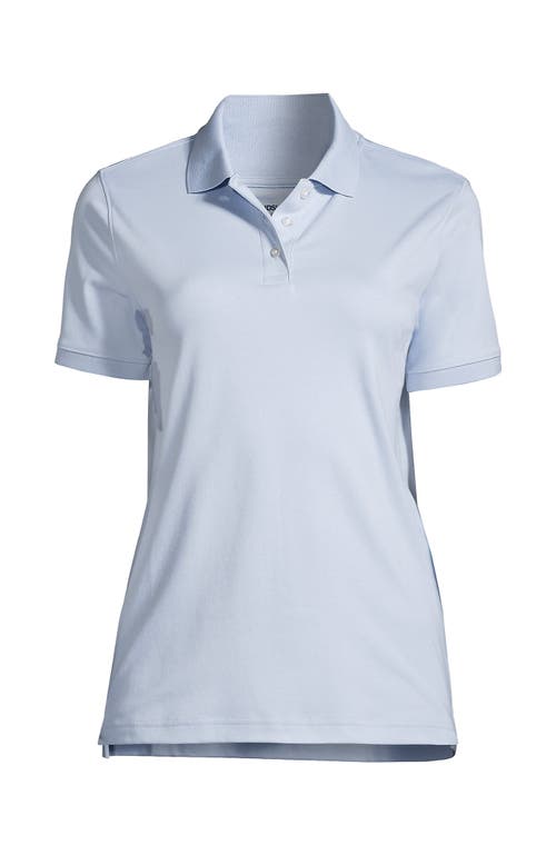 Lands' End School Uniform  Short Sleeve Interlock Polo Shirt In Blue