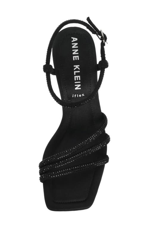 Shop Anne Klein Jules Ankle Strap Sandal In Black Crystal