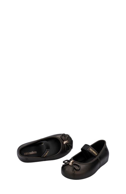 Mini Melissa Sophie Mary Jane Ballet Flat In Metallic Black