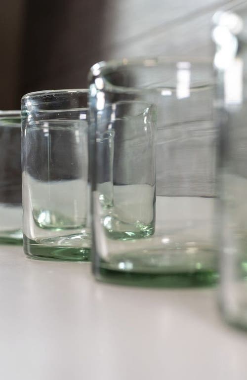 Verve Culture Set Of 4 Clear Handblown Glasses In Clear