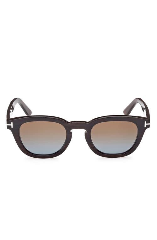 TOM FORD 48mm Gradient Polarized Square Sunglasses in Brown Horn /Gradient Brown at Nordstrom