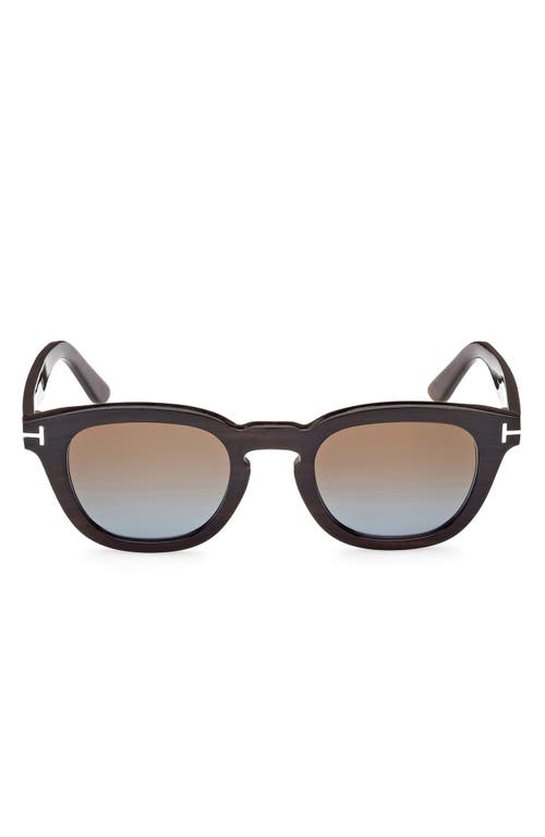 Tom Ford 48mm Gradient Polarized Square Sunglasses In Neutral