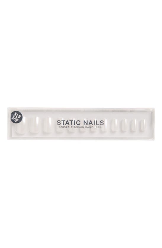 Static Nails Round Pop-on Reusable Manicure Set In Glazed Pearl