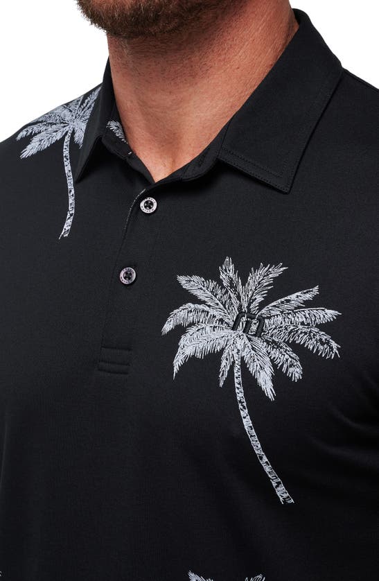 Shop Travismathew Mesic Palm Tree Polo In Black