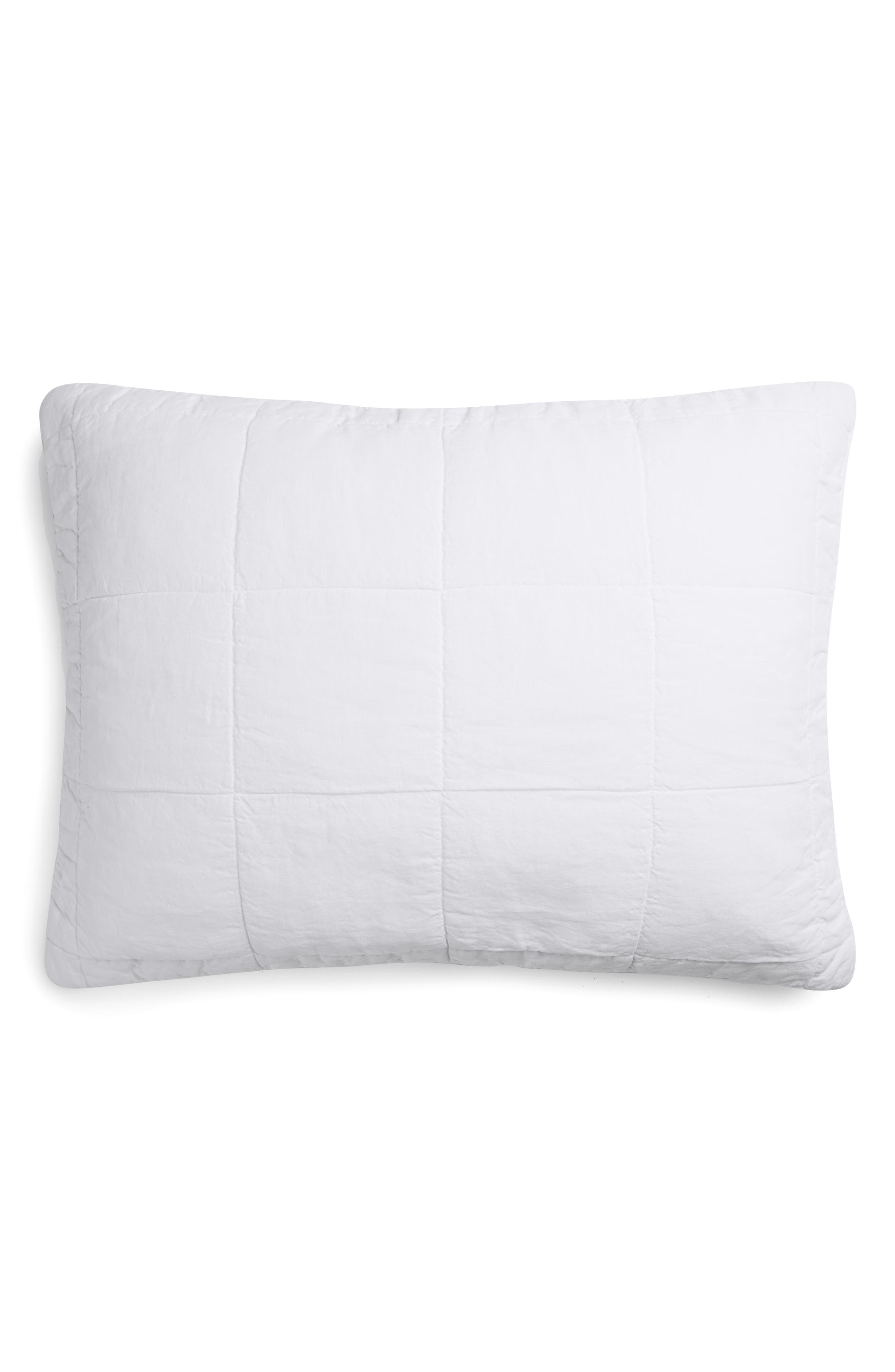 Parachute Linen Box Quilted Sham Set in White 