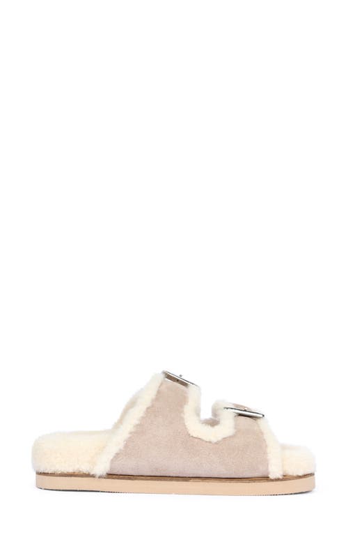 Shop Saint G Oleander Faux Fur Slide Sandal In Taupe